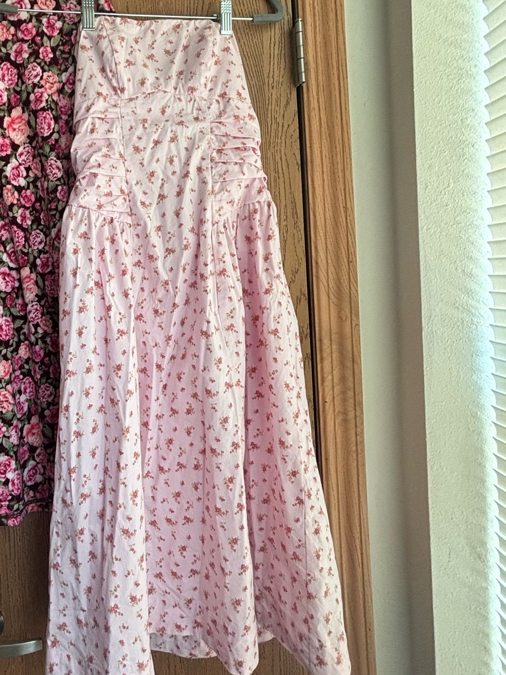 Target Pink Floral Midi Skirt - Light Pink with Rose Print